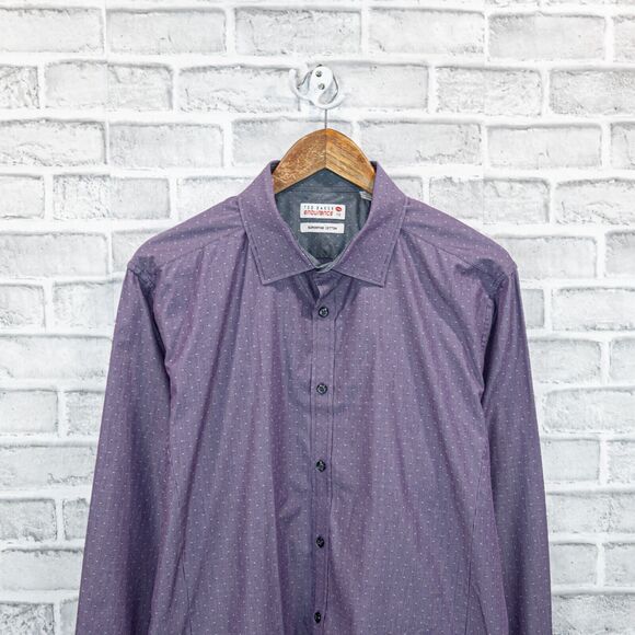 TED BAKER endurance Men's Button up Shirt in Purple stripe dotted Size 17.5 - Picture 4 of 5